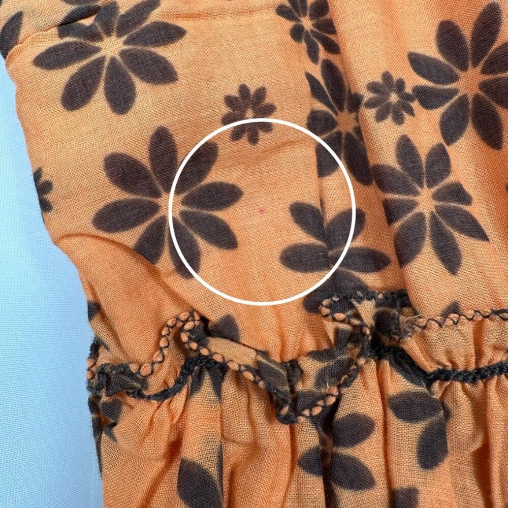 Womens Floral Babydoll Sundress Small Ombre Retro Colorful Spring Hippie Lined - Picture 6 of 8